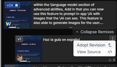 Adopting Revisions Example